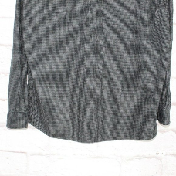 LL Bean Black Cotton Flannel Lined Slightly Fitted Button-Down Shirt Size L - Picture 7 of 8